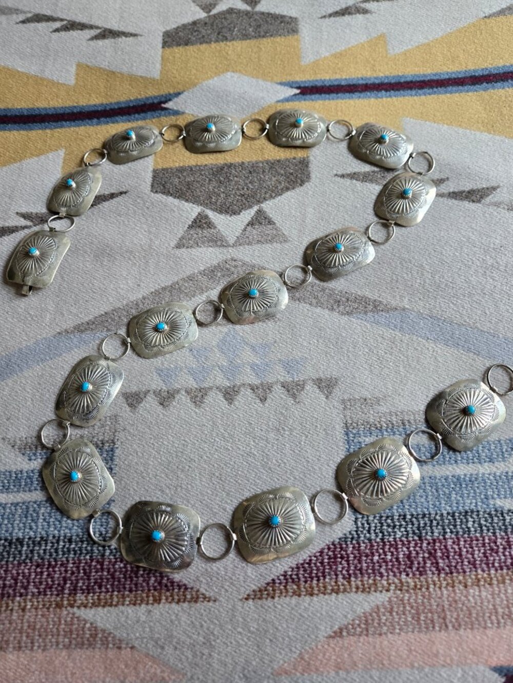 Vintage 1960's Square Link Concho Belt - Picture 5 of 6